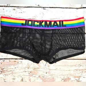 Jockmail Black Mesh Pride Boxer